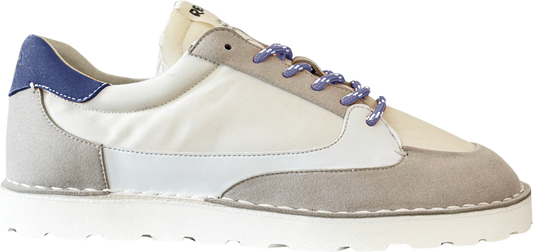 Wave BLUE in Light Grey Suede
