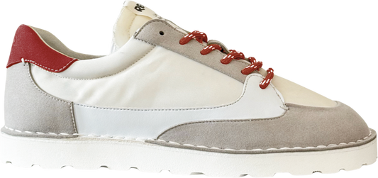 Wave RED in Light Grey Suede